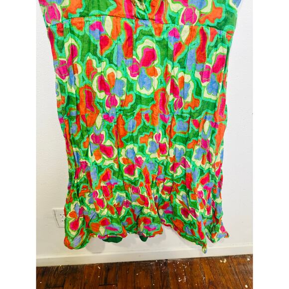AMANDA UPRICHARD Women's Green Floral Collared Shirt Pierre Midi Dress Size XL - Picture 9 of 12